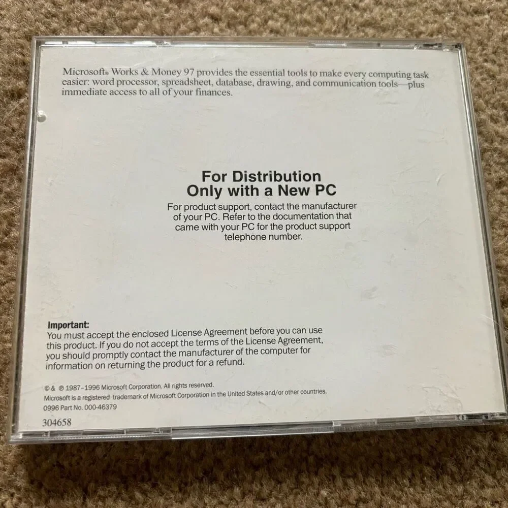 Microsoft Works & Microsoft Money Designed For Windows 95 *No Code*